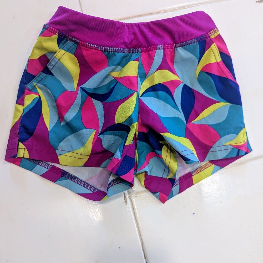 Land’s End Girls Geo Print Swim Board Shorts XXS 2T-3T